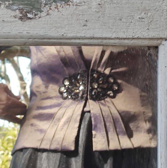 EUC 2 PC TanJay purple gold  Metallic Blazer with matching tank top - Picture 10 of 11